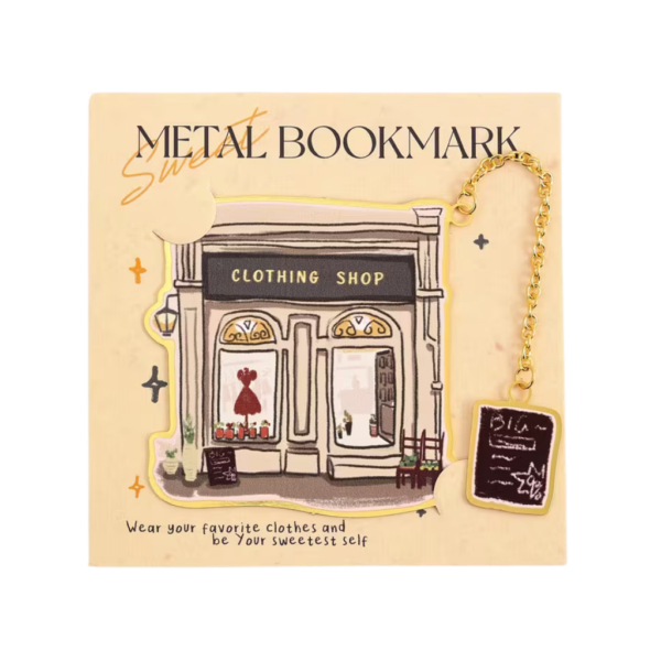 clothing shop metal bookmark for reading lovers