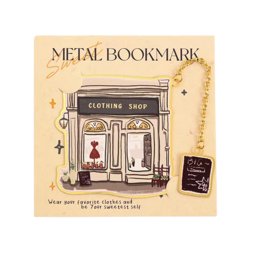 clothing shop metal bookmark for reading lovers