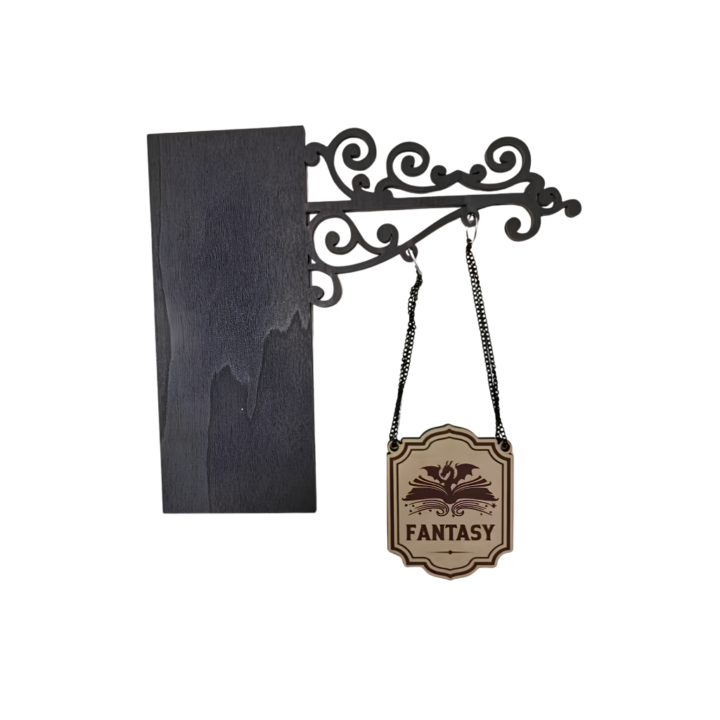 fantasy bookshelf decoration sign