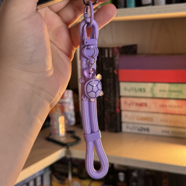 Lavender Turtle Beaded Wrist Strap