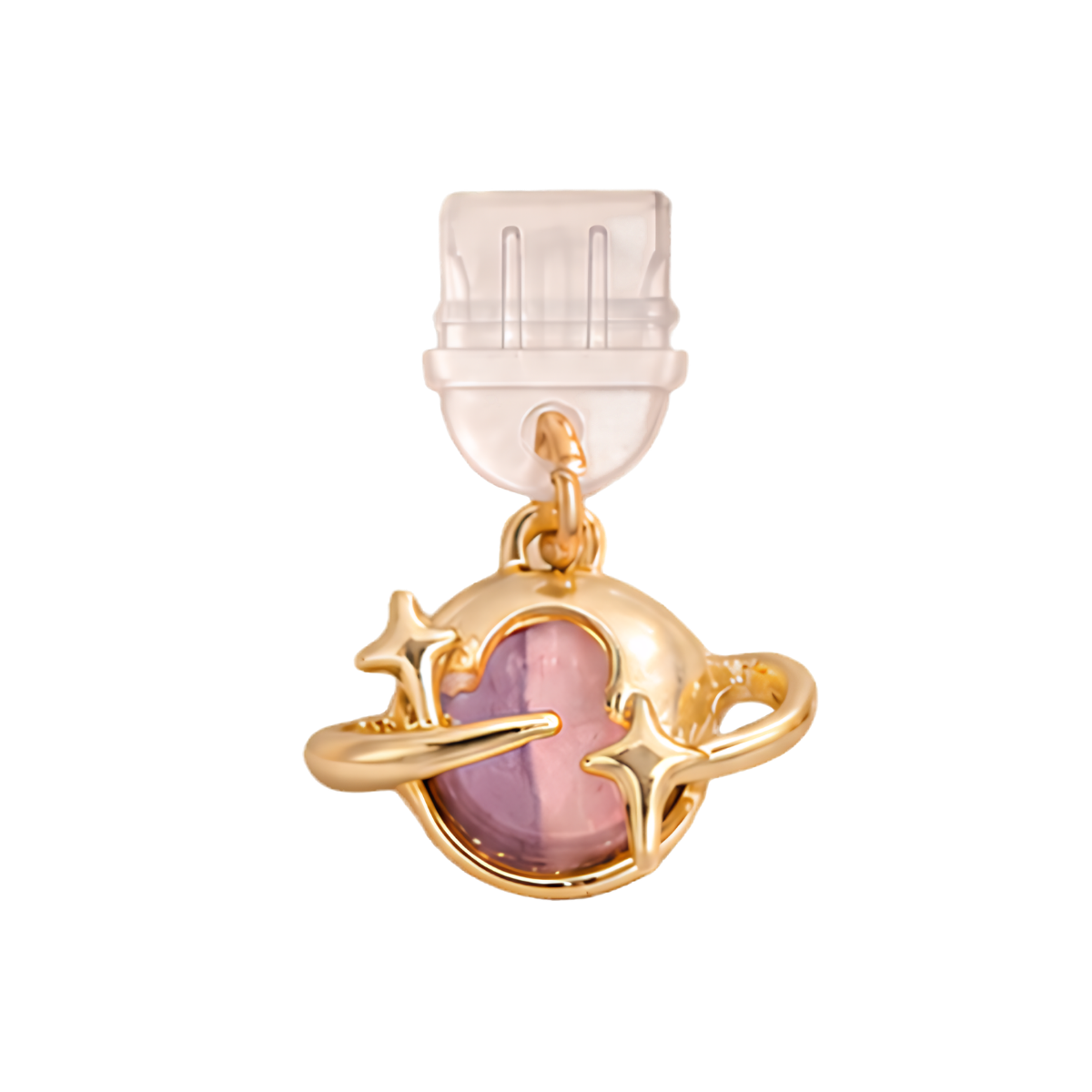 Pink Heart & Stars Gold Dust Plug
