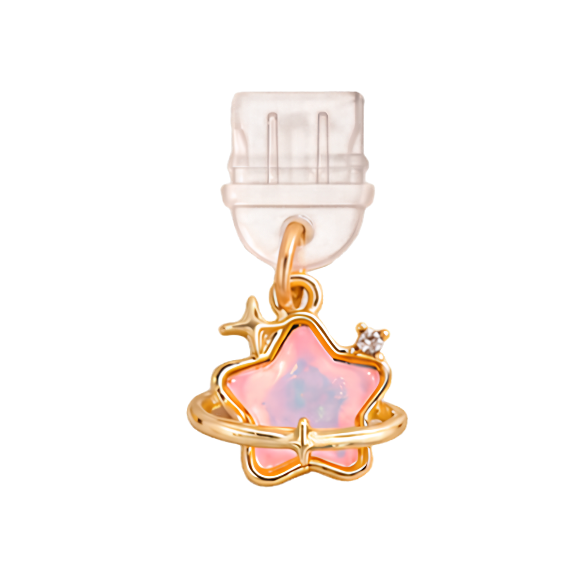Pink Star & Gold Ring Dust Plug