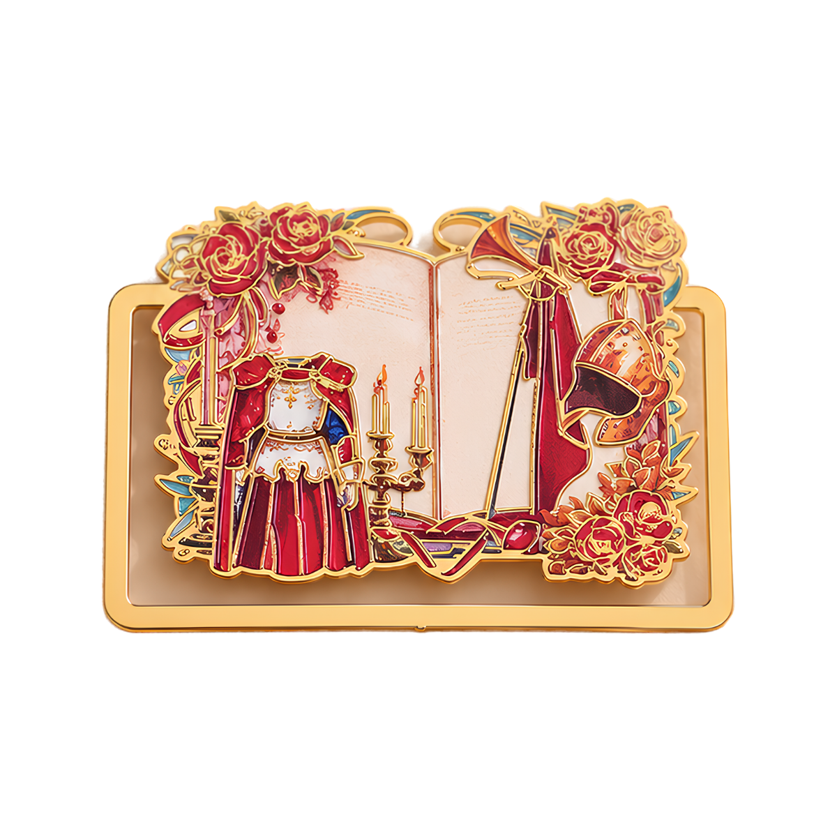 Fantasy Romance Open Book Metal Bookmark