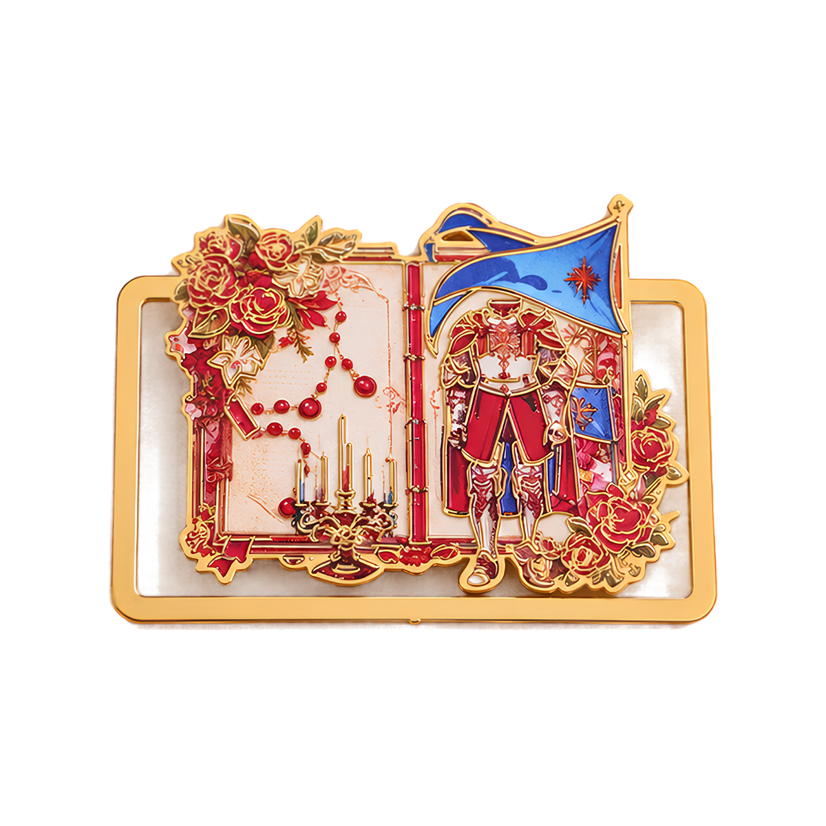 Fantasy Romance Open Book Metal Bookmark