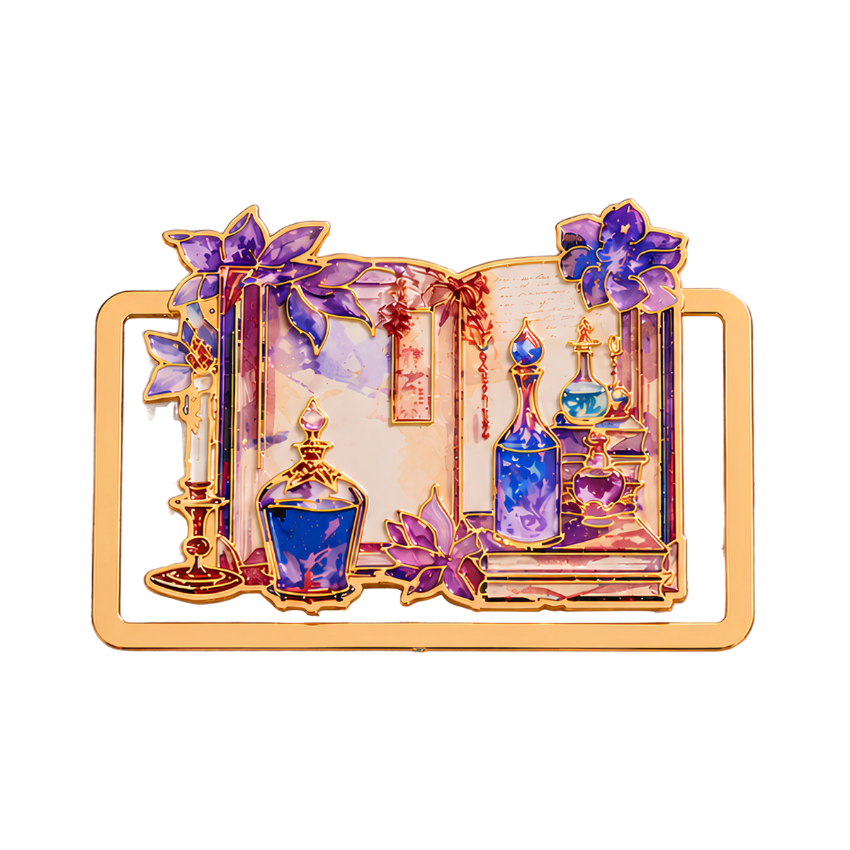 Fantasy Potion Cabinet Metal Bookmark
