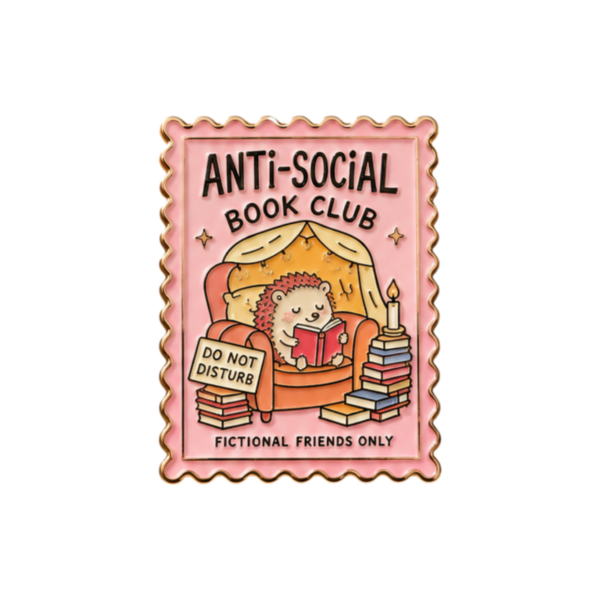 Anti-Social Book Club Enamel Pin